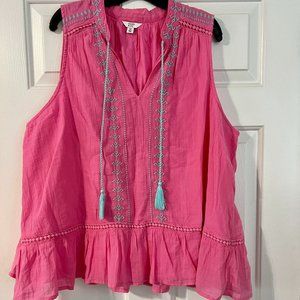 Crown & Ivy Sleeveless Blouse - 3X